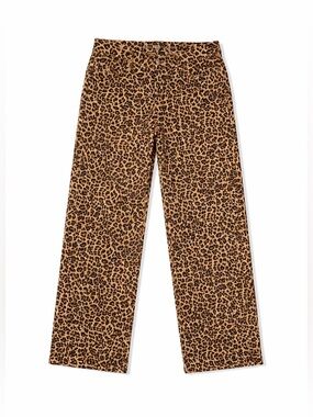 American Eagle Outfitters Leopard Print Wide Leg Pants - Brown & Black